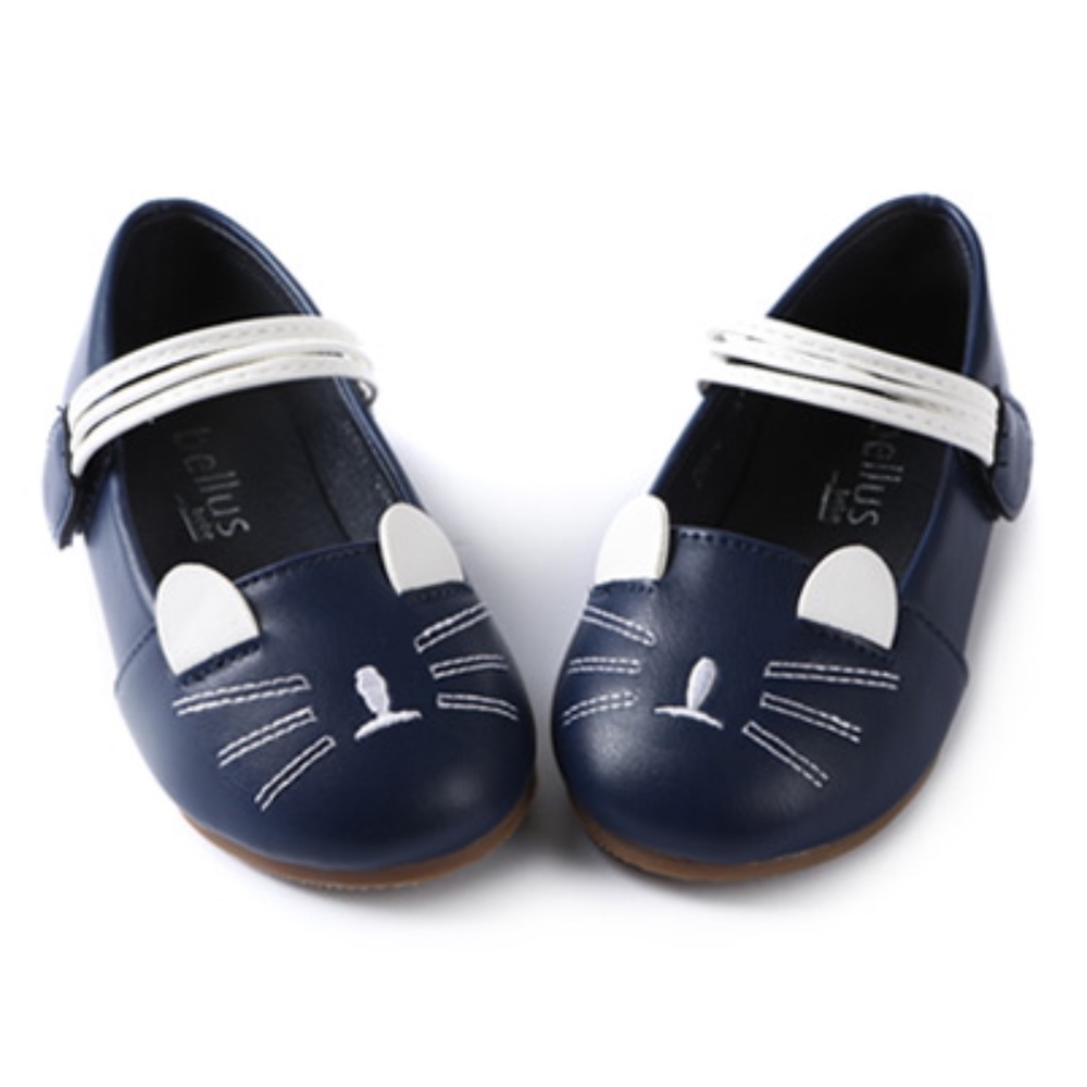 Toddler Girls Cat Mary Jane Navy Flats